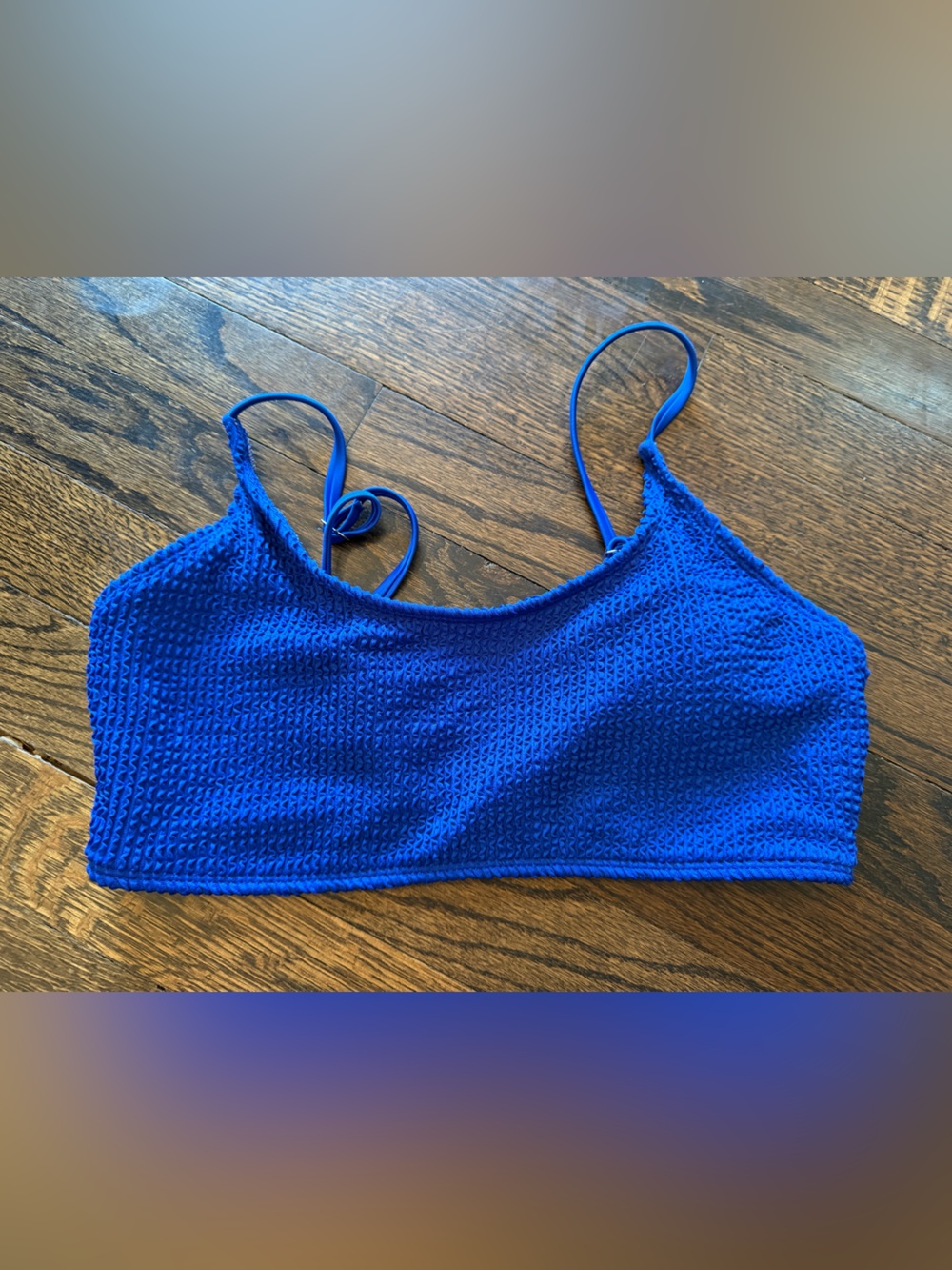 Cobalt Blue Textured Bikini Top